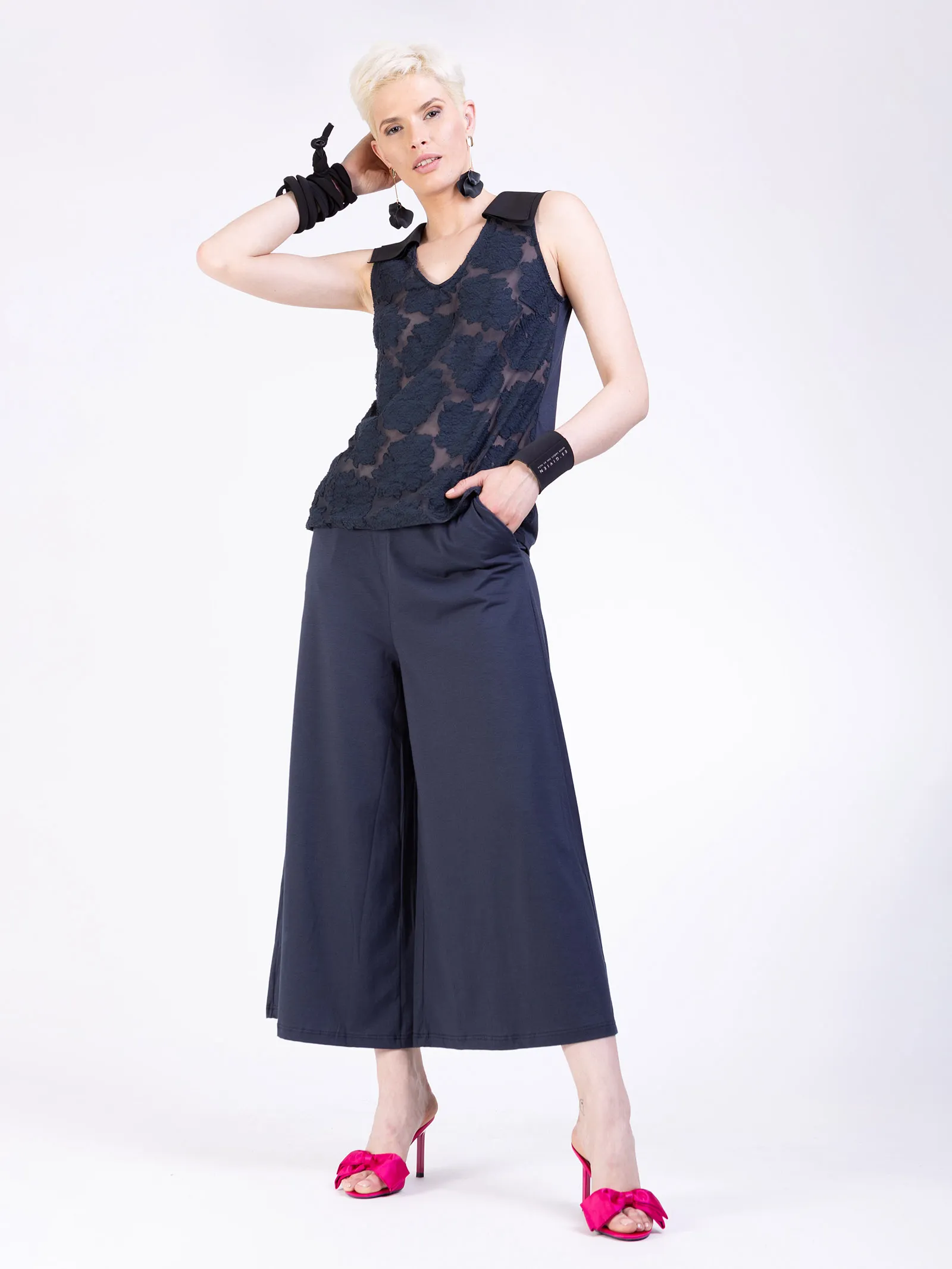 -Canotta donna elegante ricamata JacquardFilCoupè