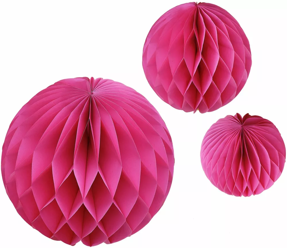 3 palline ecologiche rosa a nido d'ape