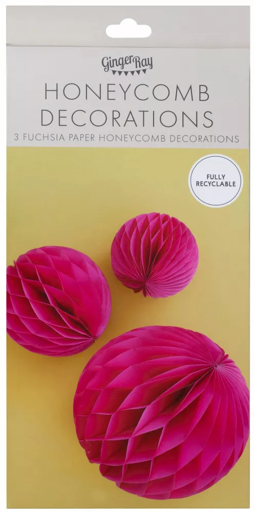 3 palline ecologiche rosa a nido d'ape