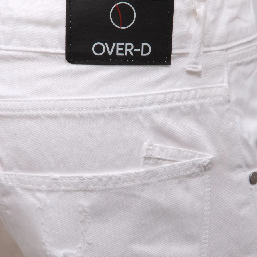 4050AG bermuda uomo OVER-D off white cotton shorts men