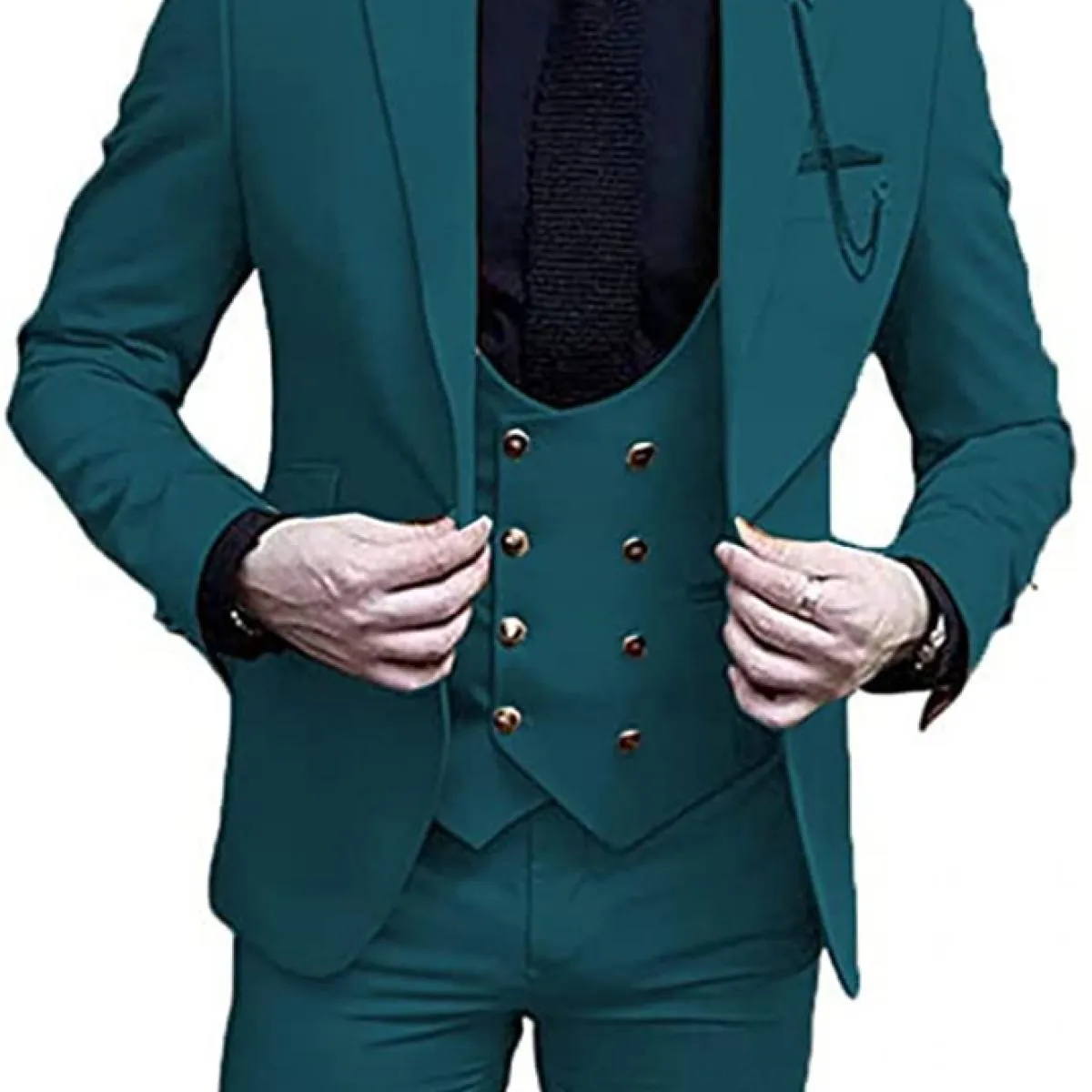 Abito da uomo da uomo verde petrolio per smoking da sposo 2023 Slim Fit Prom Party Abiti da uomo personalizzati 3 pezzi Giacca P