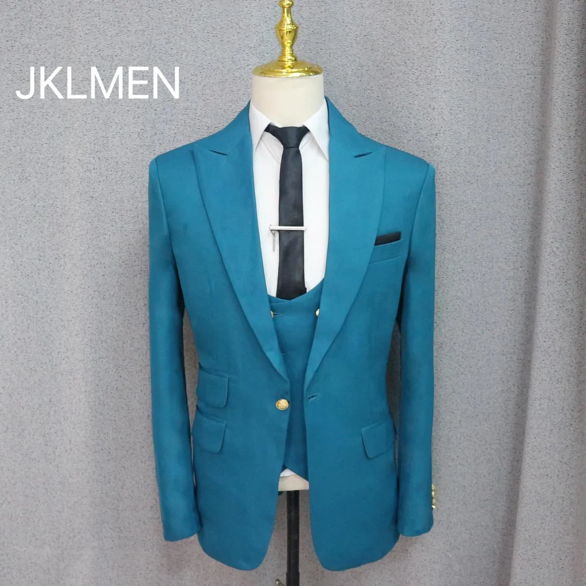 Abito da uomo da uomo verde petrolio per smoking da sposo 2023 Slim Fit Prom Party Abiti da uomo personalizzati 3 pezzi Giacca P