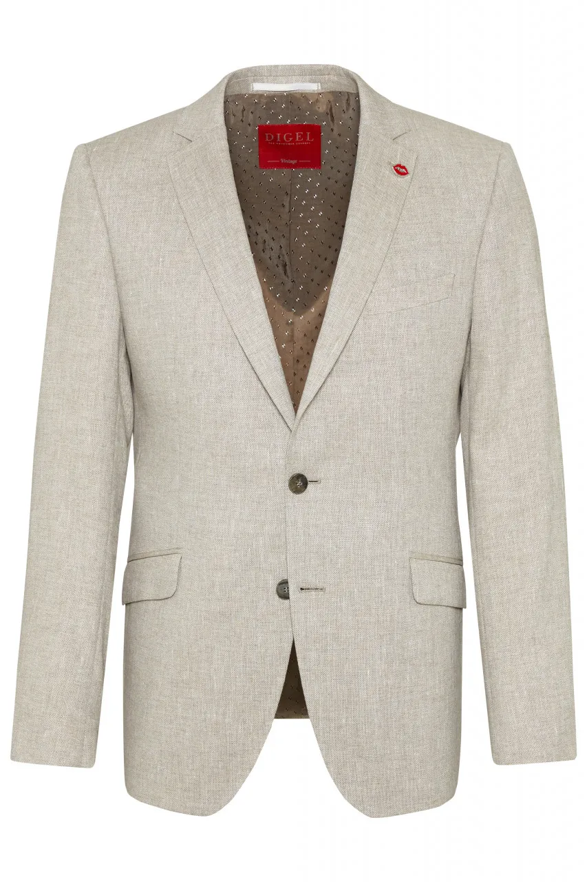 Abito digel stile vintage slim fit beige in misto lino