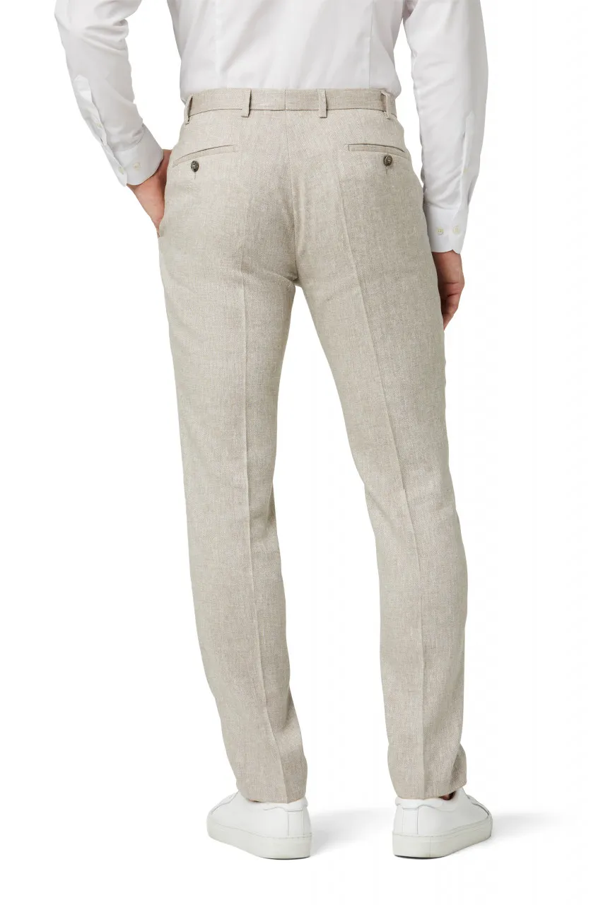 Abito digel stile vintage slim fit beige in misto lino