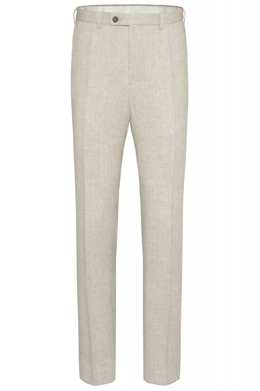 Abito digel stile vintage slim fit beige in misto lino