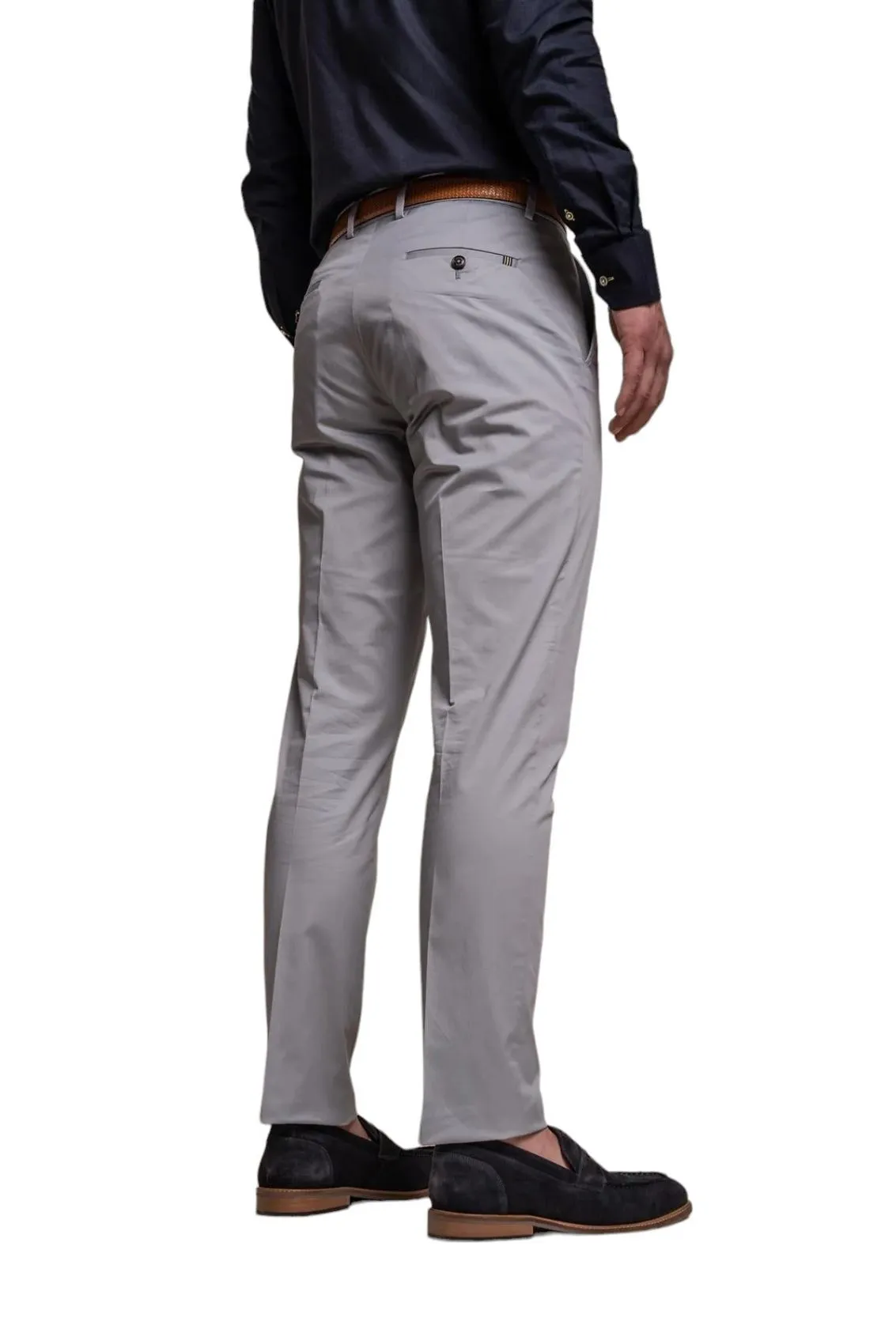 Abito grigio chiaro cavani in cotone stretch sfoderato