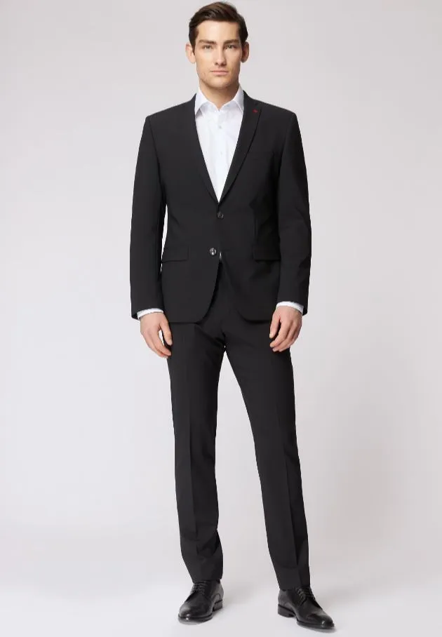 Abito slim fit nero roy robson lana stretch