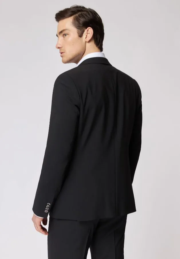 Abito slim fit nero roy robson lana stretch