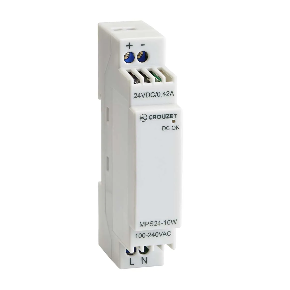 Alimentatore a montaggio su guida DIN Crouzet, 24V cc, 420mA, 100 V ac → 240V ca