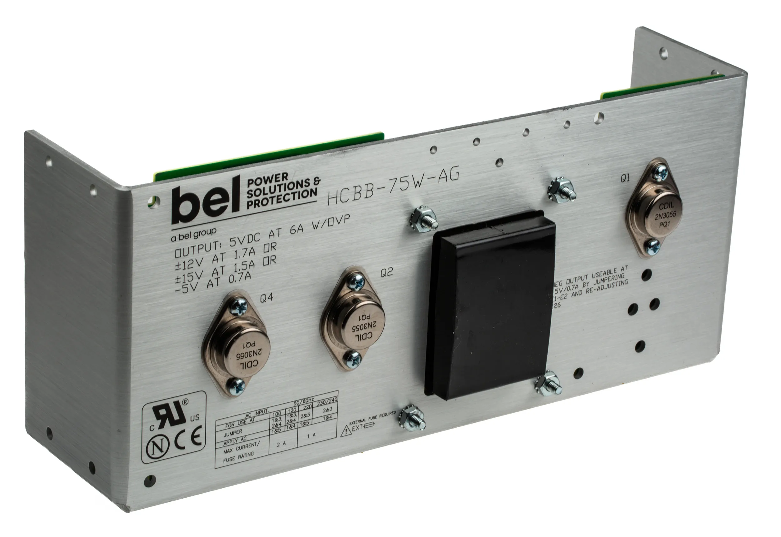 Alimentatore lineare BEL POWER SOLUTIONS INC, ingresso 100 → 264V ca, 3 uscite -5 V, 5 V, 12 V 1.7 A, 6 A, 700