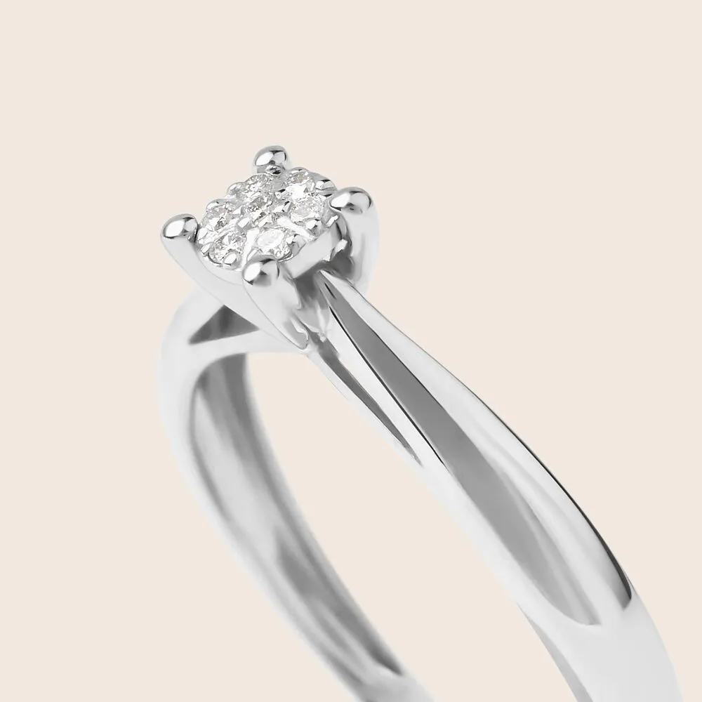 Anello Solitario Sophia Oro Bianco 375/1000 Diamante Bianco 0,07 ct 1432169