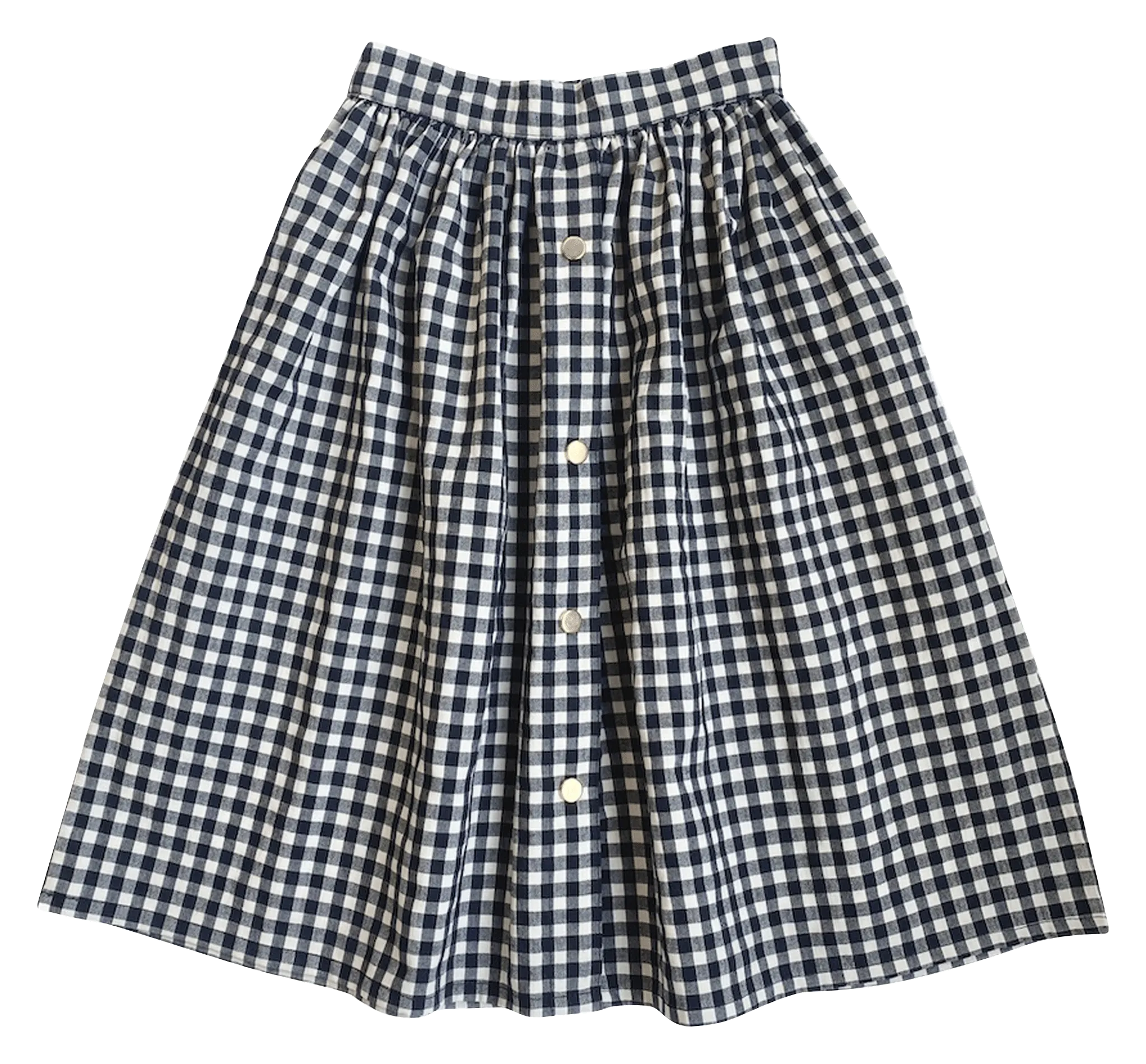  APACHES COLLECTIONS   NEELA - Gonna corta stampa vichy in cotone | Nero