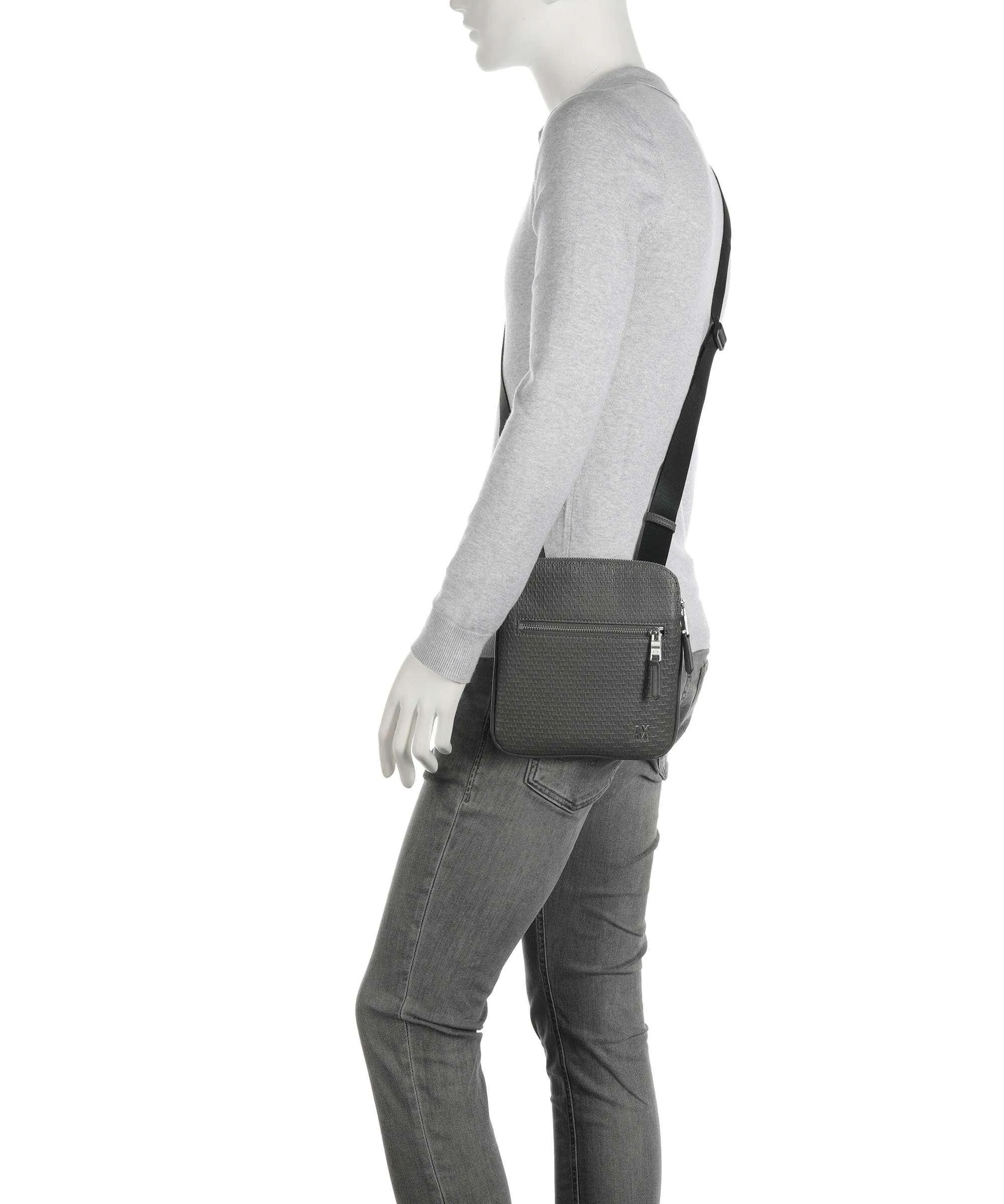  Armani Exchange Borsa a tracolla pelle sintetica grigio scuro  