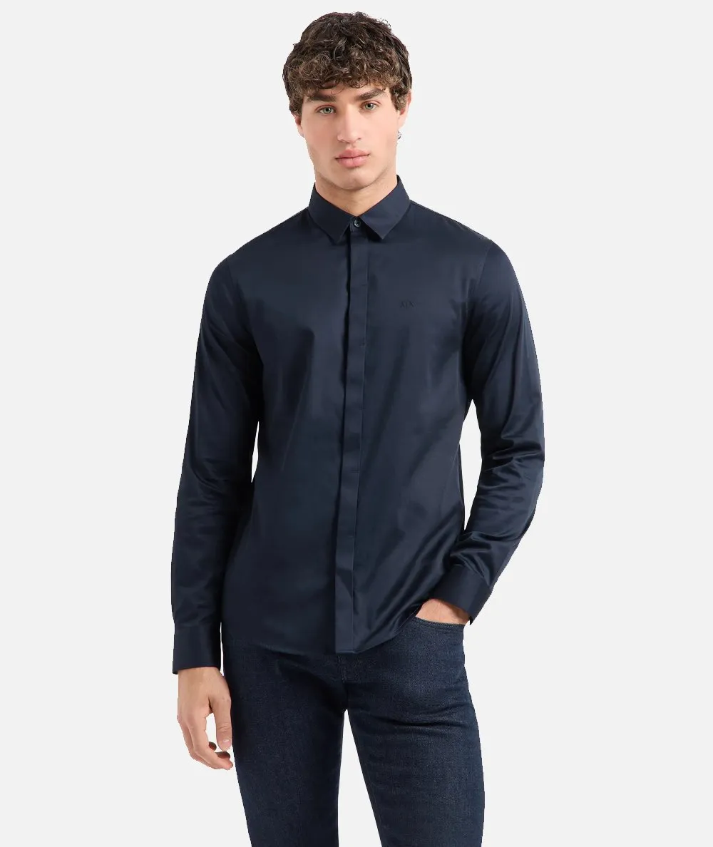 ARMANI EXCHANGE UOMO--Camicia slim fit in satin stretch