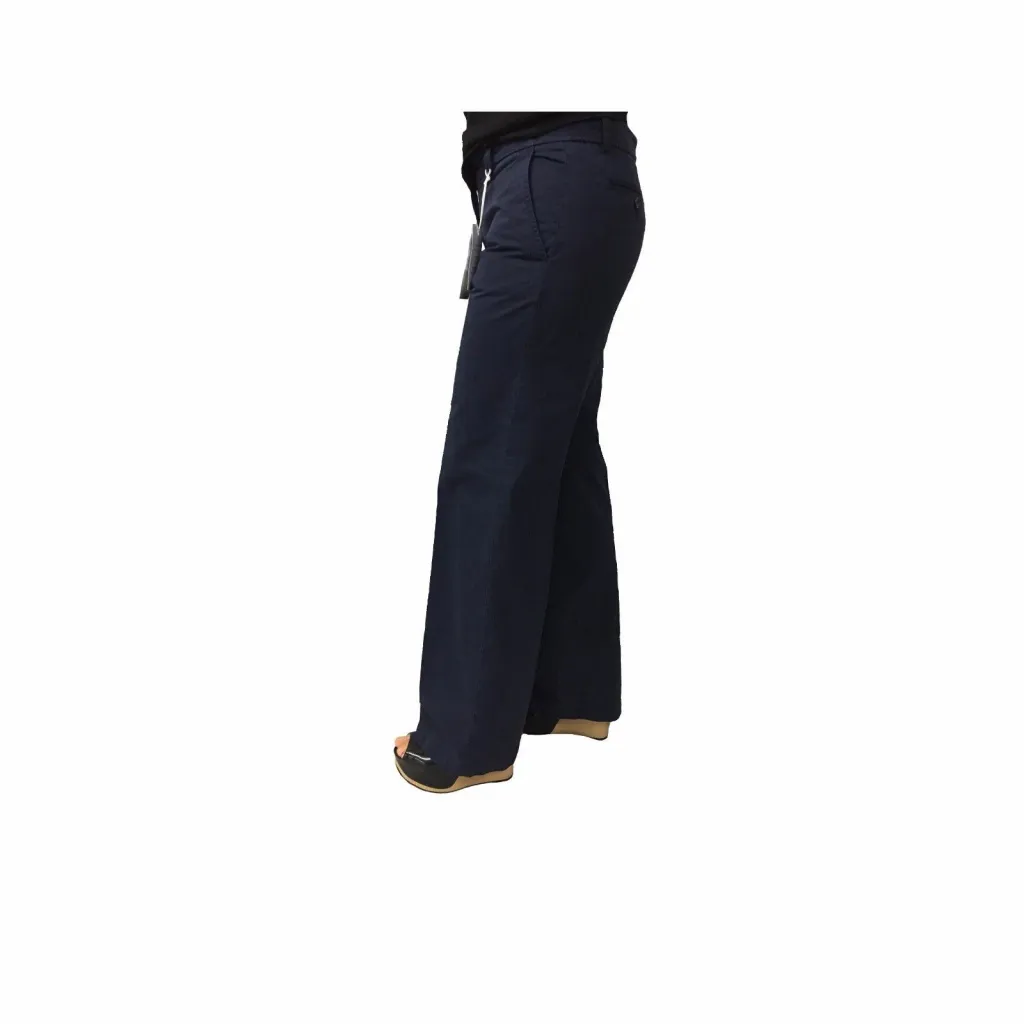 ASPESI pantalone donna mod H111 blu 100% cotone fondo cm 27