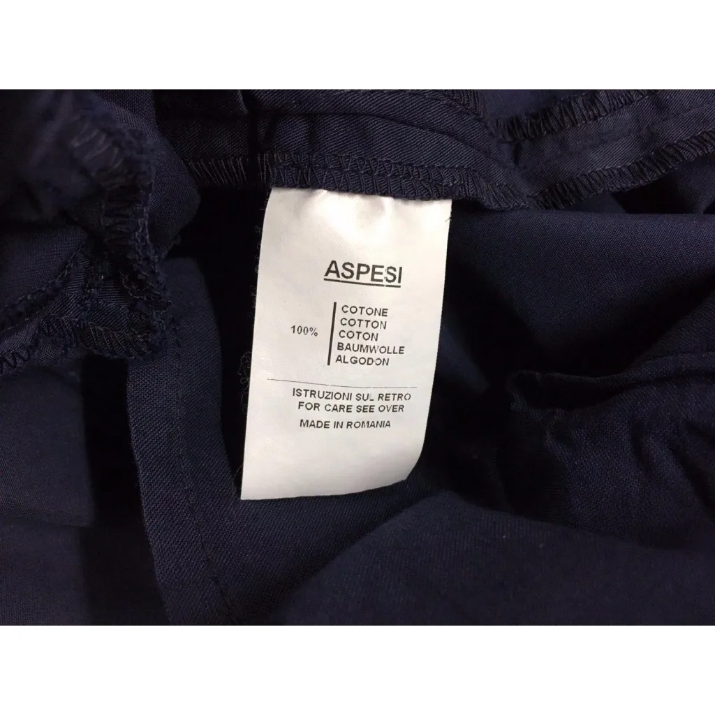 ASPESI pantalone donna mod H111 blu 100% cotone fondo cm 27