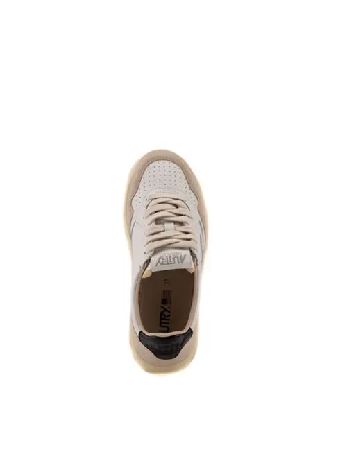 AUTRY     Sneakers Autry Medalist Low in pelle e suede Bianco/Nero