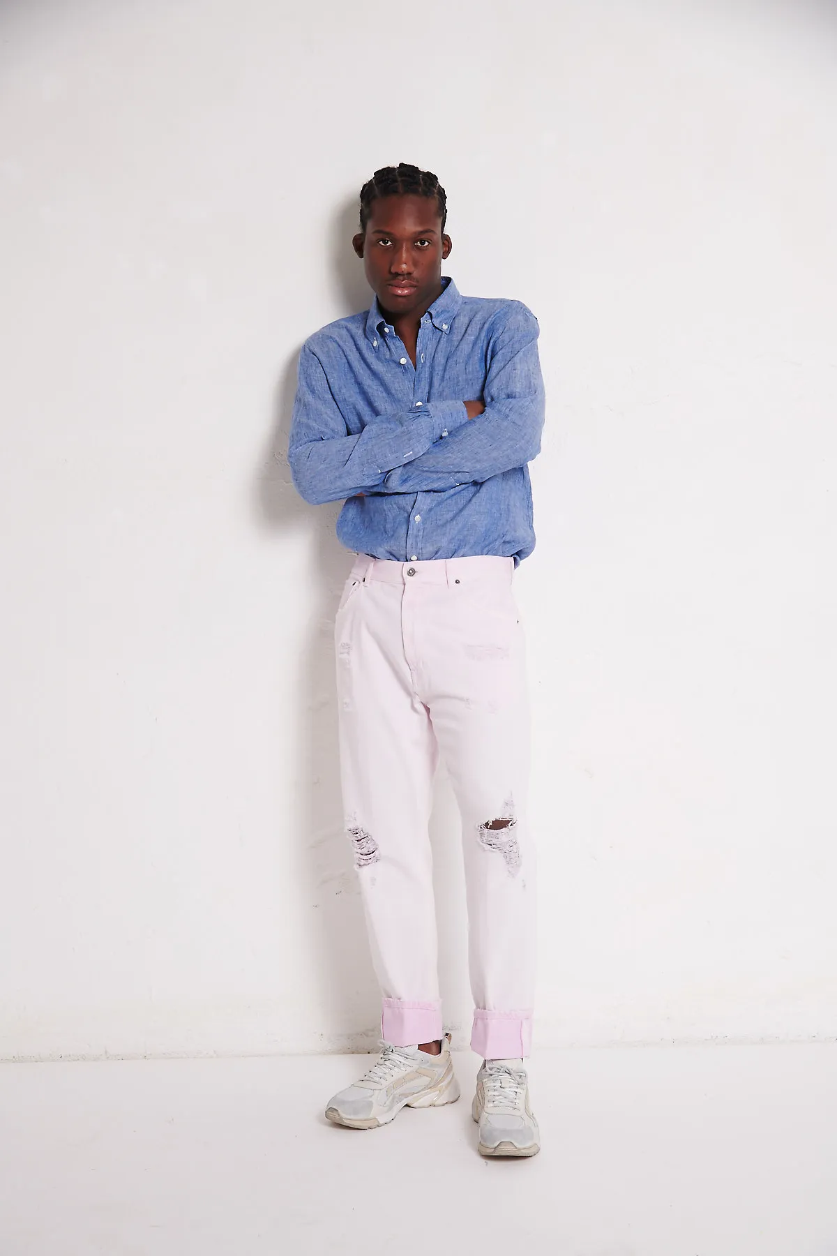 BARBA Camicia azzurra bottondown