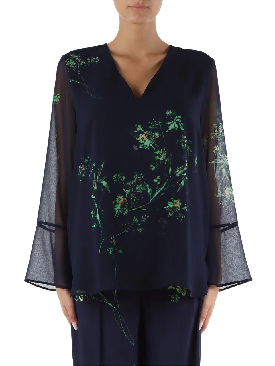 Blusa in georgette con motivo floreale