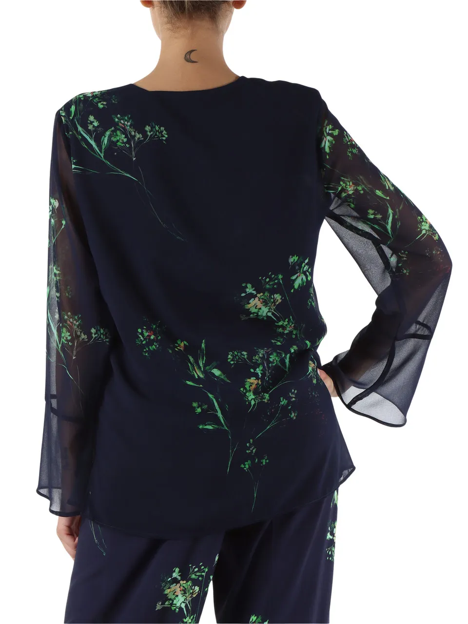 Blusa in georgette con motivo floreale