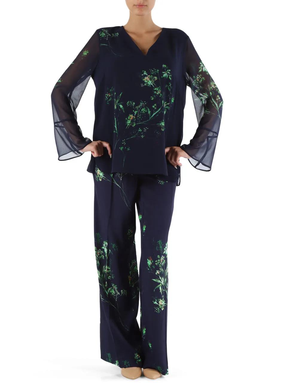 Blusa in georgette con motivo floreale