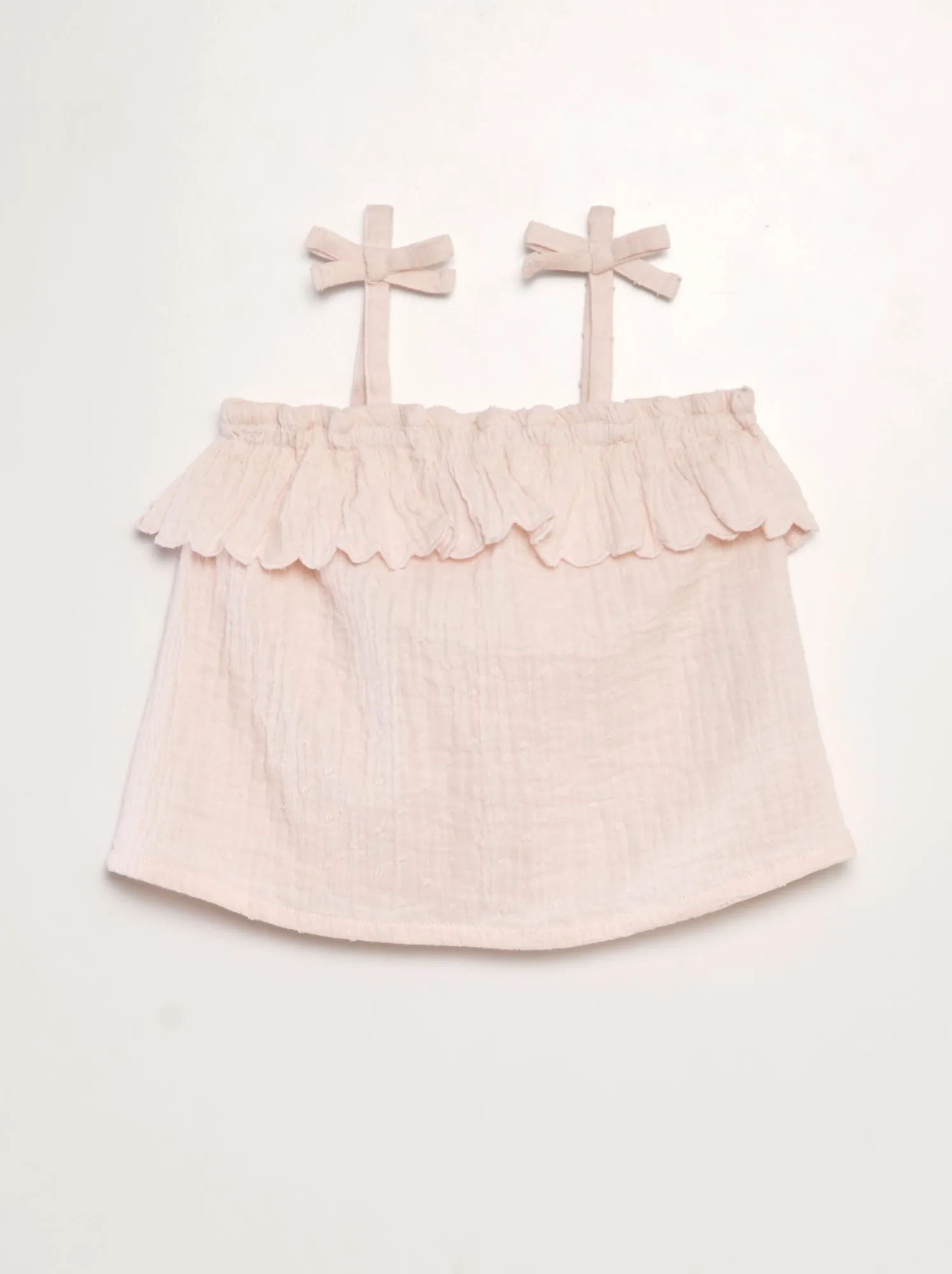 Blusa in plumetis in garza di cotone - ROSA