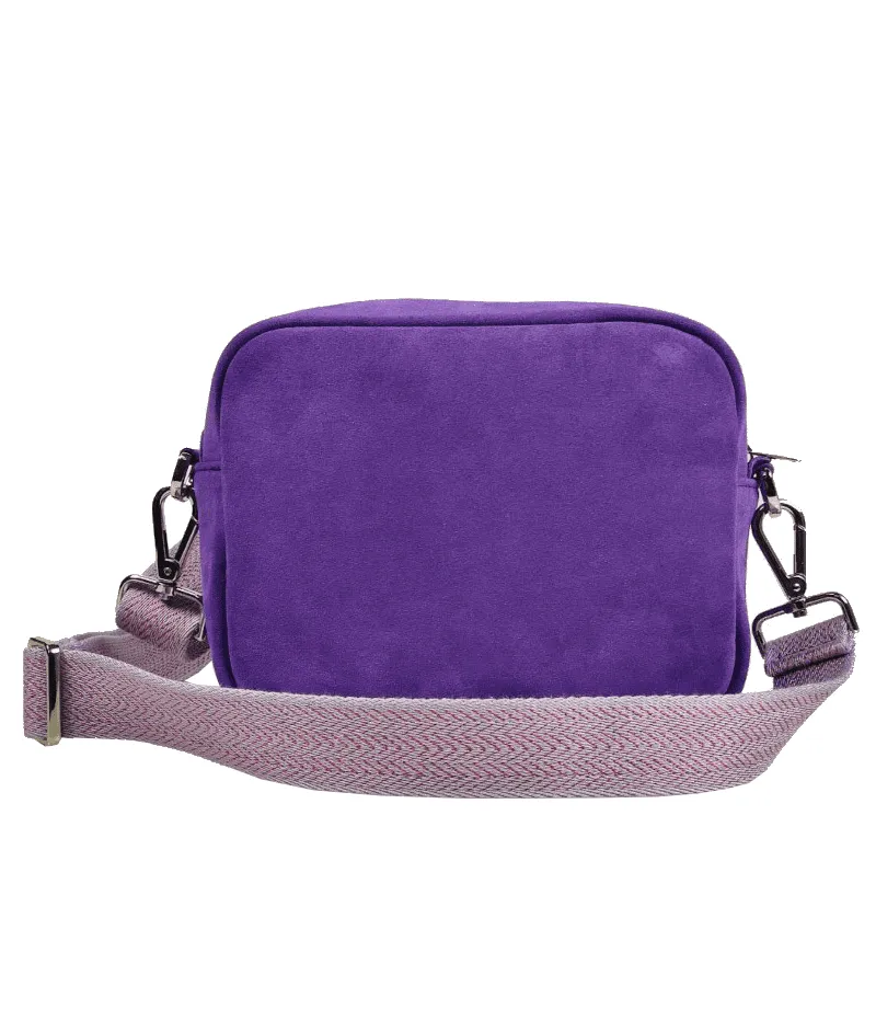 Borsa a tracolla artigianale - Suede Viola
