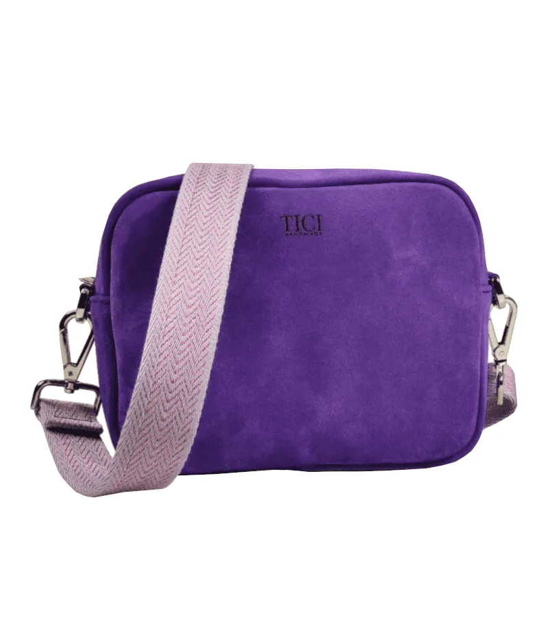 Borsa a tracolla artigianale - Suede Viola