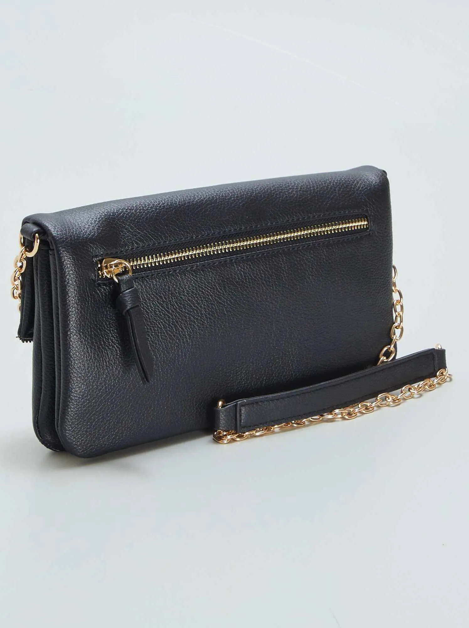 Borsa envelope con tracolla catena - NERO