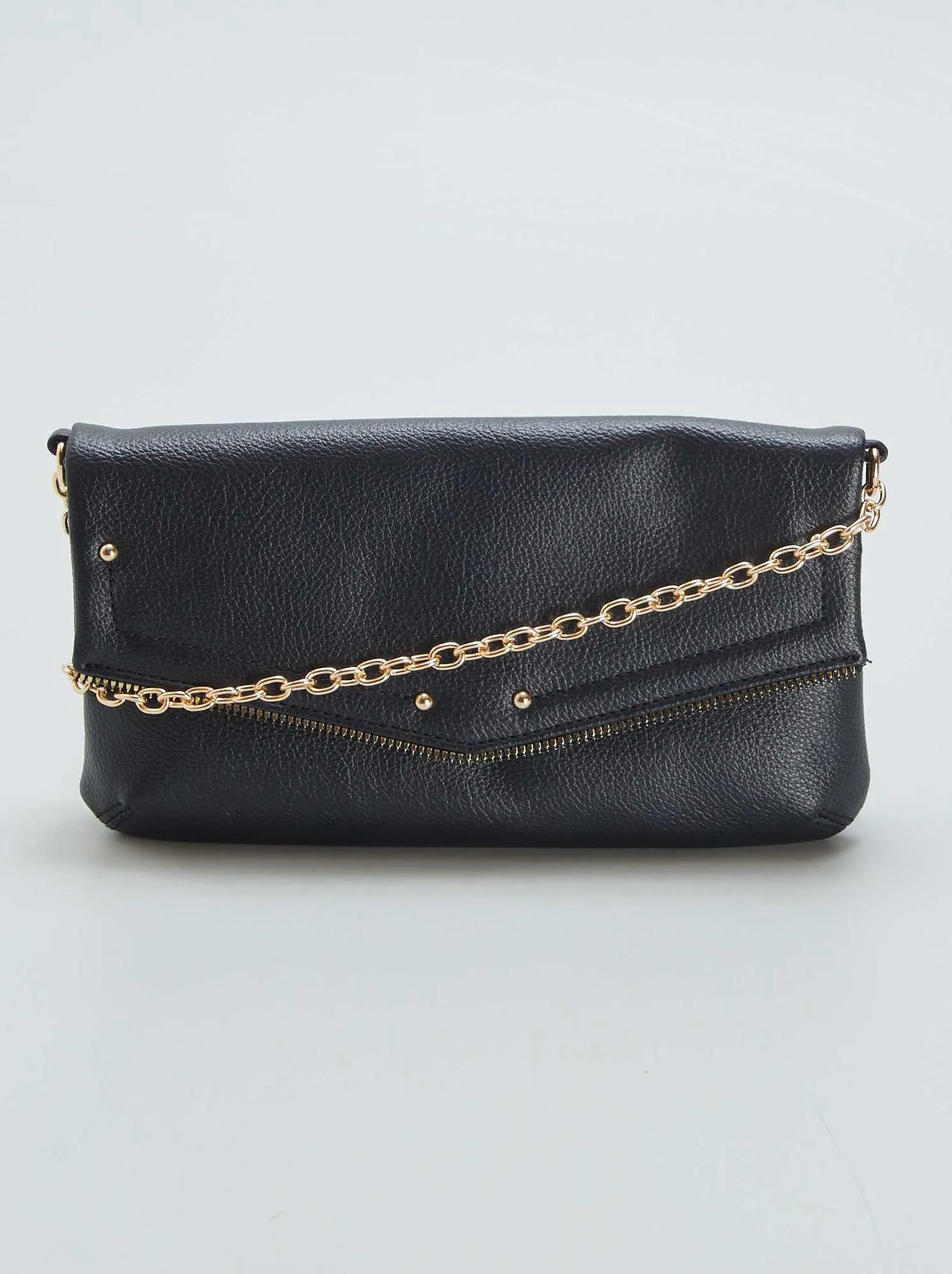 Borsa envelope con tracolla catena - NERO