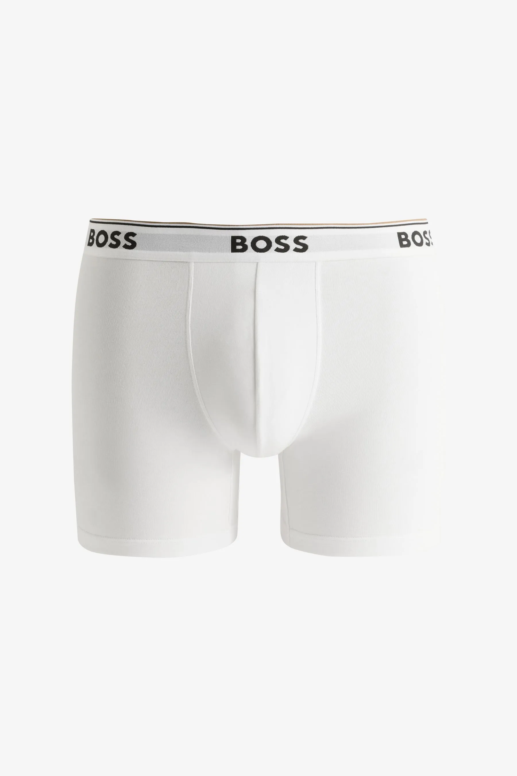 BOSS Logo Waistband Boxer Briefs 3 Pack in Stretch Cotton    