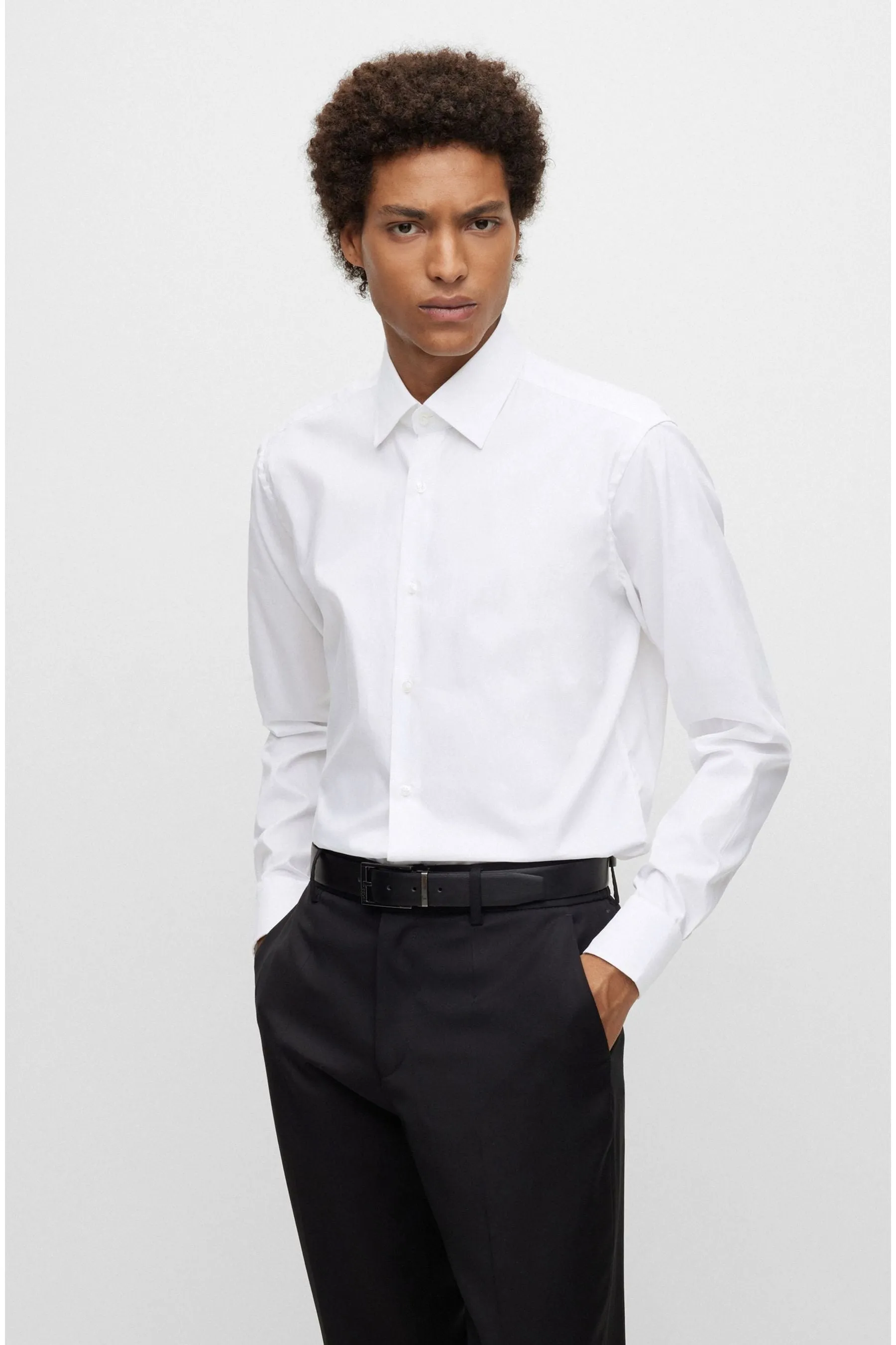 BOSS regular  - Fit Popeline Easy Iron Manica lunga Camicia in Cotone    