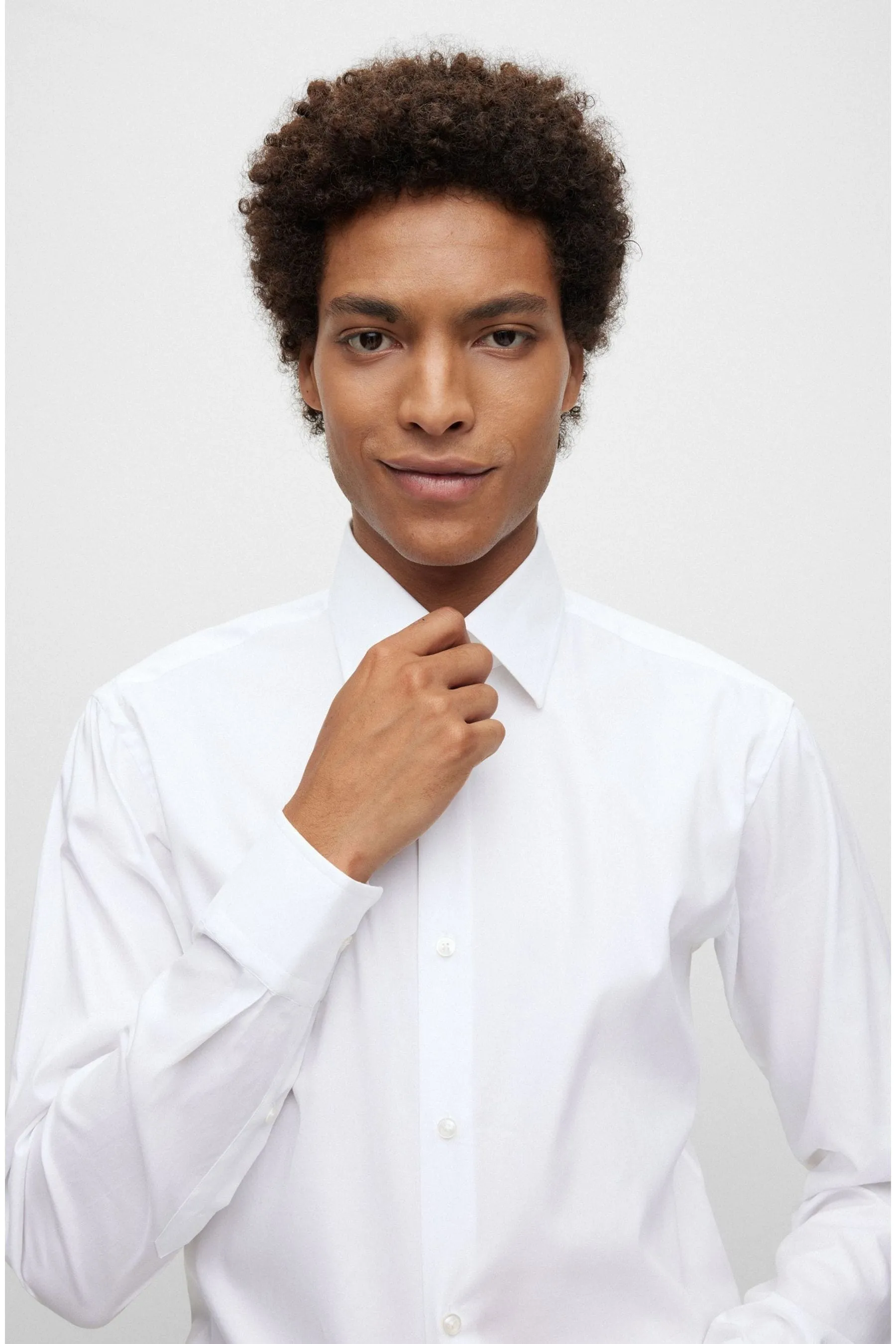 BOSS regular  - Fit Popeline Easy Iron Manica lunga Camicia in Cotone    