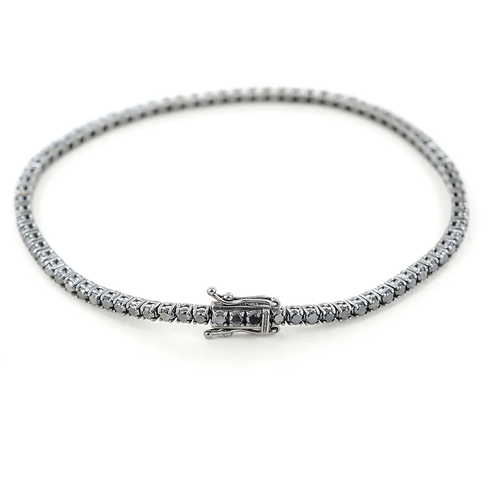 Bracciale Tennis da Uomo in oro con diamanti neri 3.00 carati