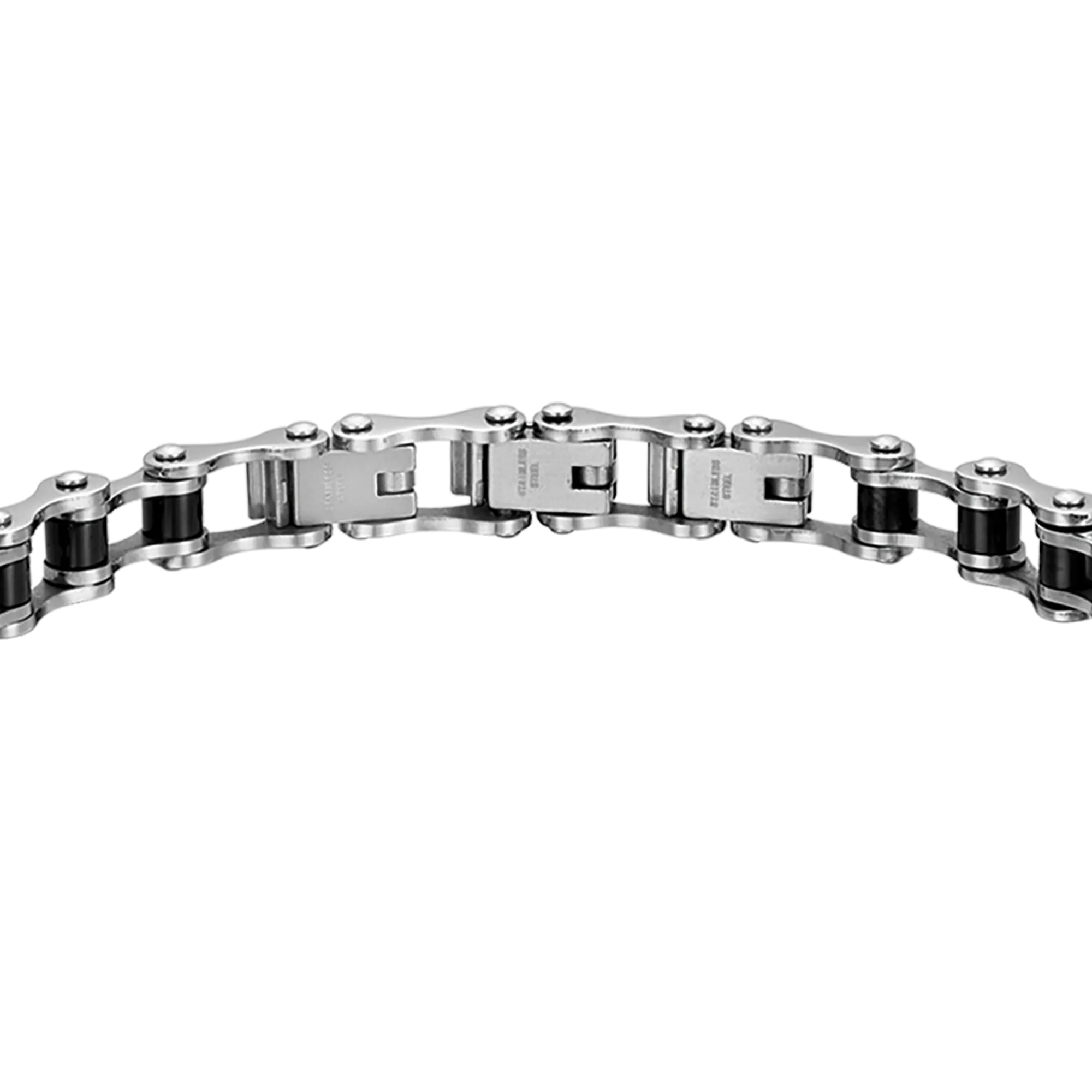 BRACCIALE UOMO IN ACCIAIO CATENA BICI IP NERO