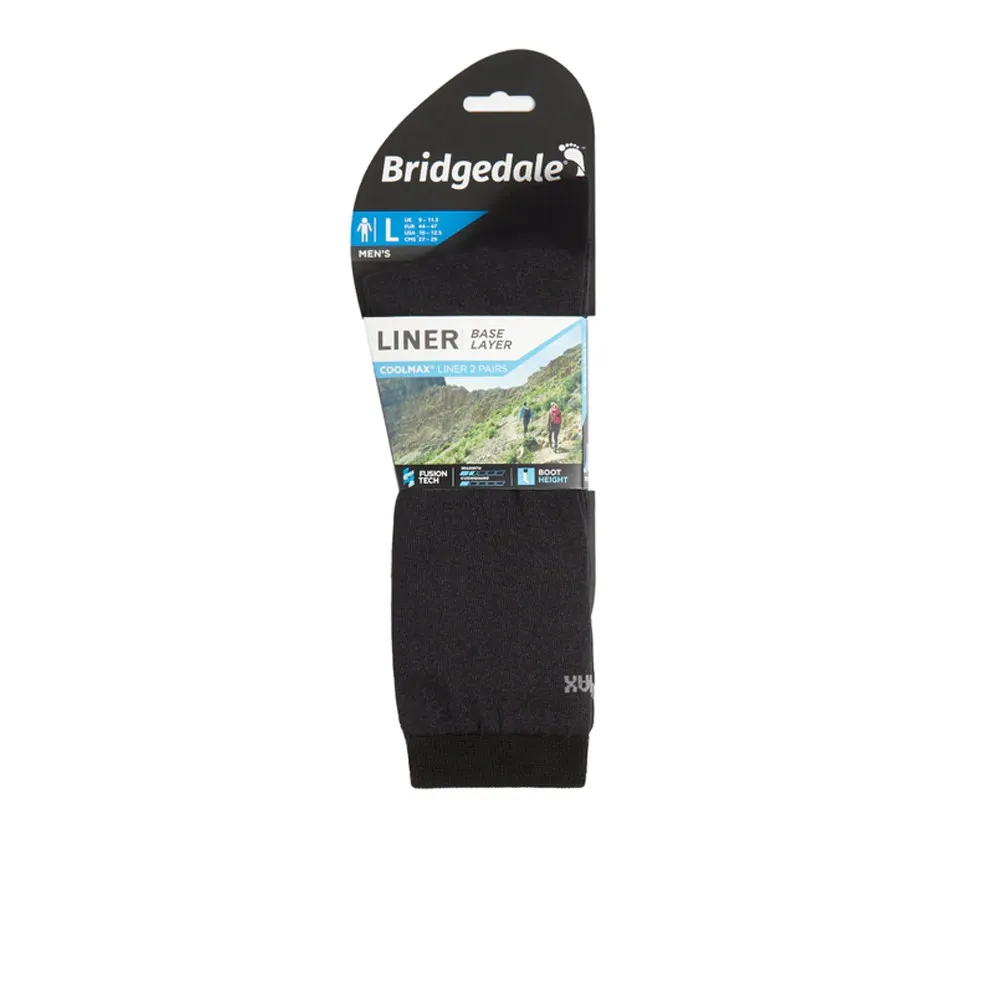 Bridgedale Liner Maglia a manica lunga Coolmax Scarponcino Liner Calza (2 Pack) - AW24