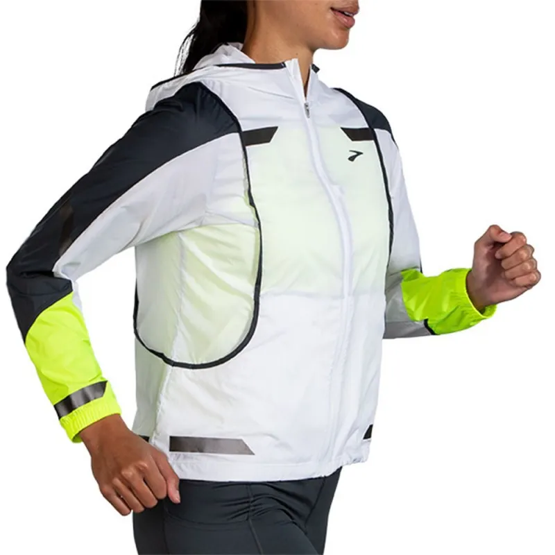 Brooks Giacca Running Run Visible Convertible Bianco Donna