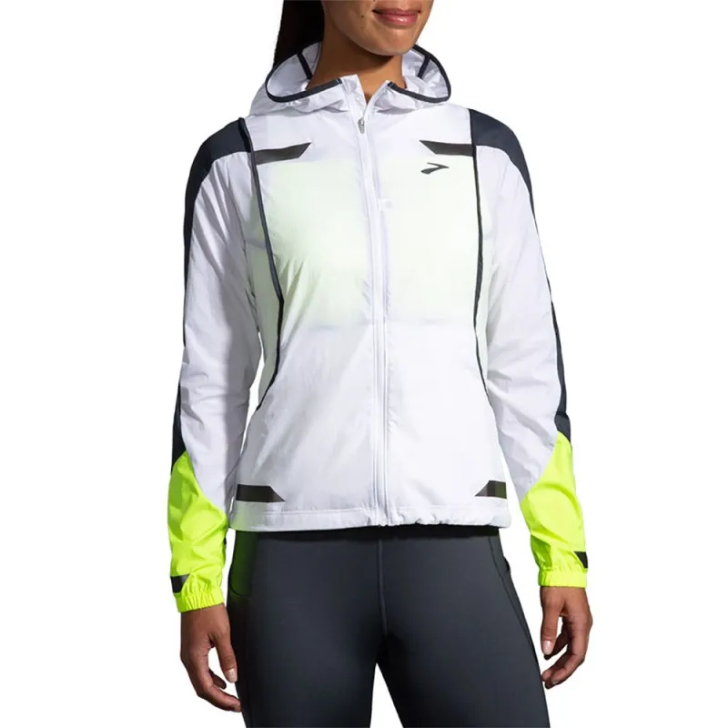 Brooks Giacca Running Run Visible Convertible Bianco Donna