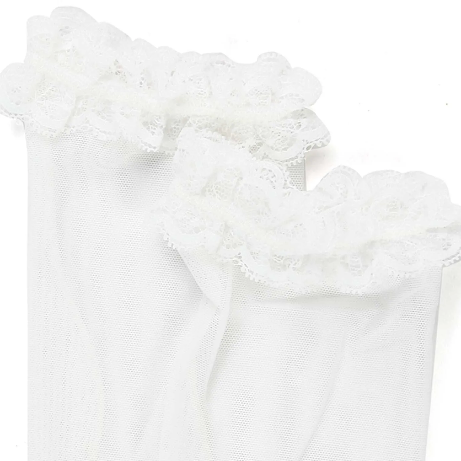 Calzini Bianco Panna In Microrete Bambina