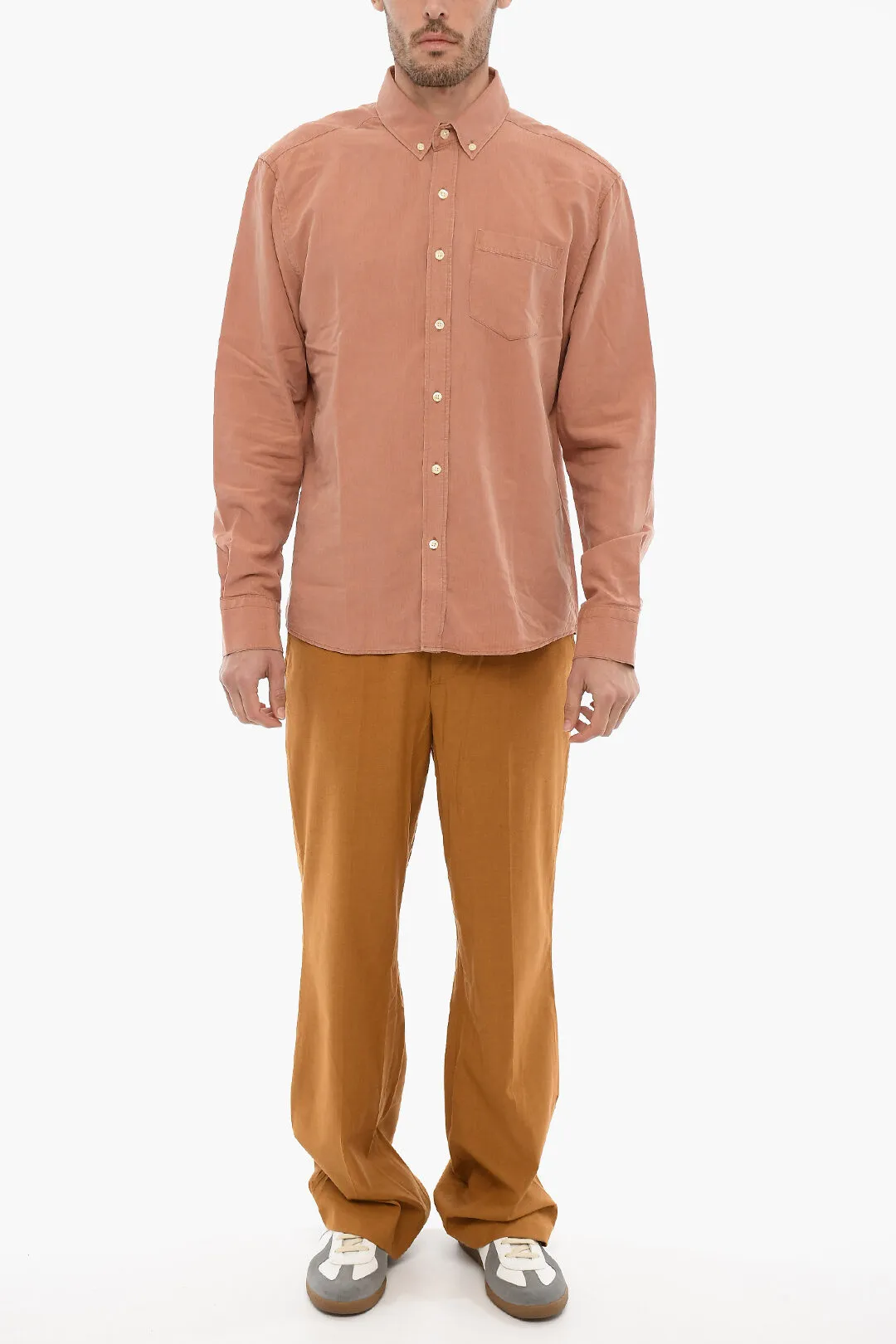 Camicia a Quadri Rip Stop con Bottoni Logati