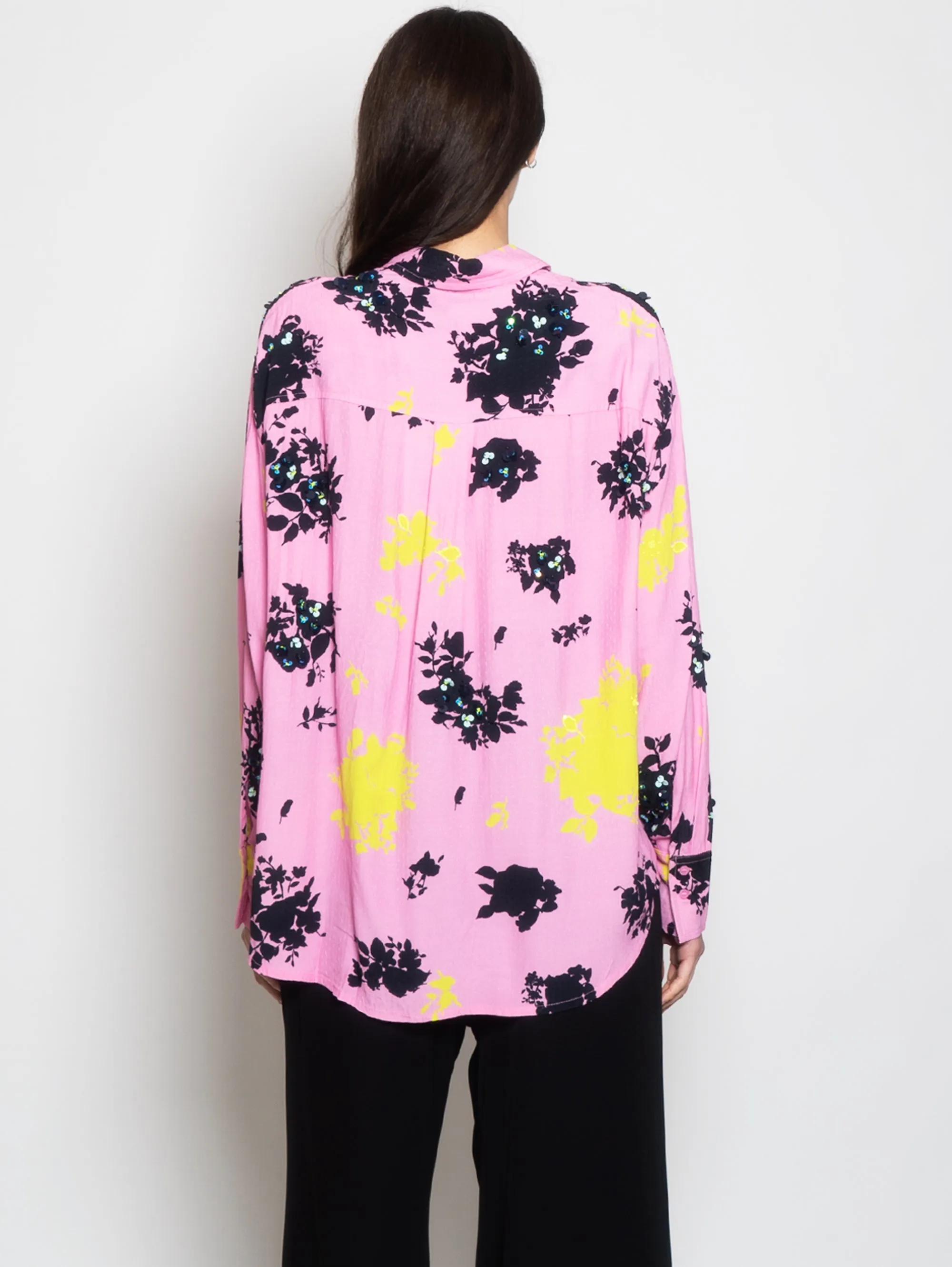 Camicia con Stampa e Paillettes Rosa