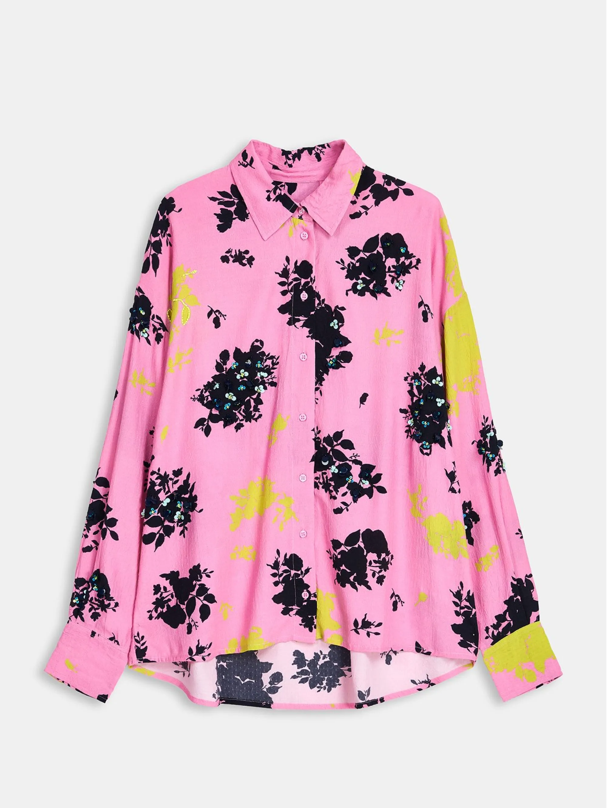 Camicia con Stampa e Paillettes Rosa