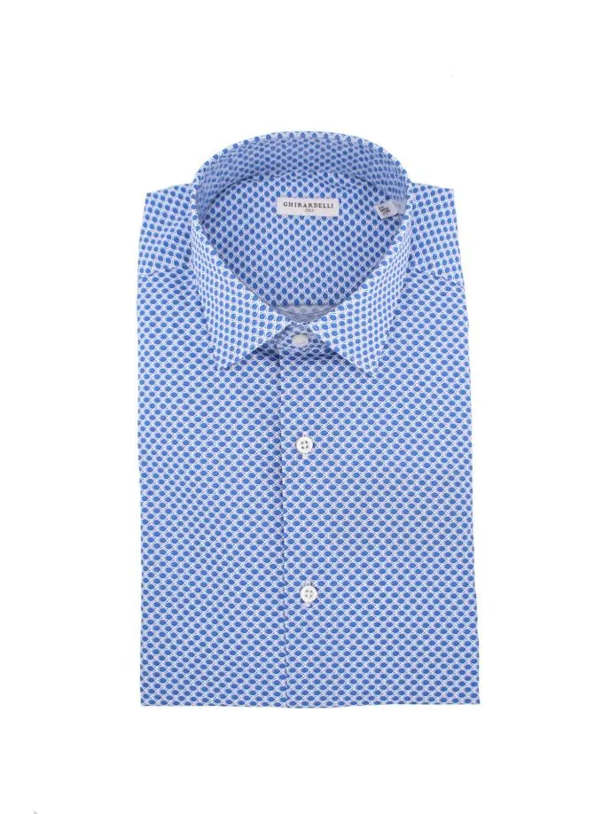Camicia in cotone micro fantasia