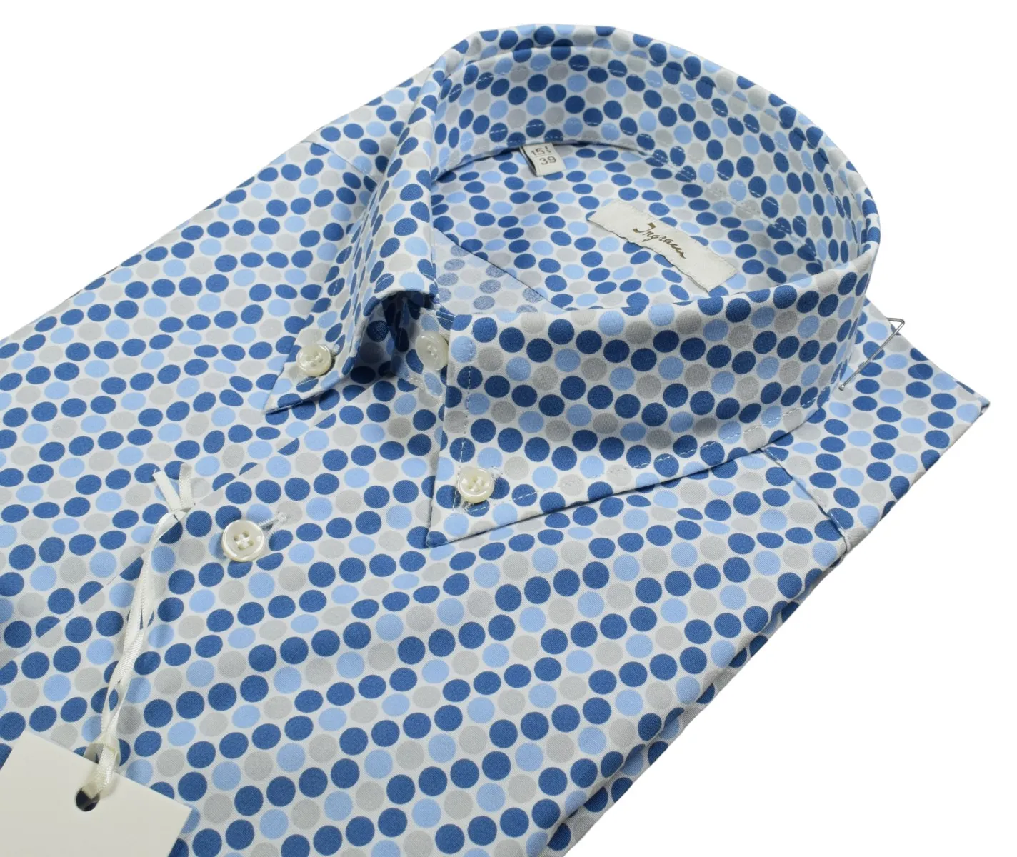 Camicia ingram button down fantasia geometrica cotone stretch