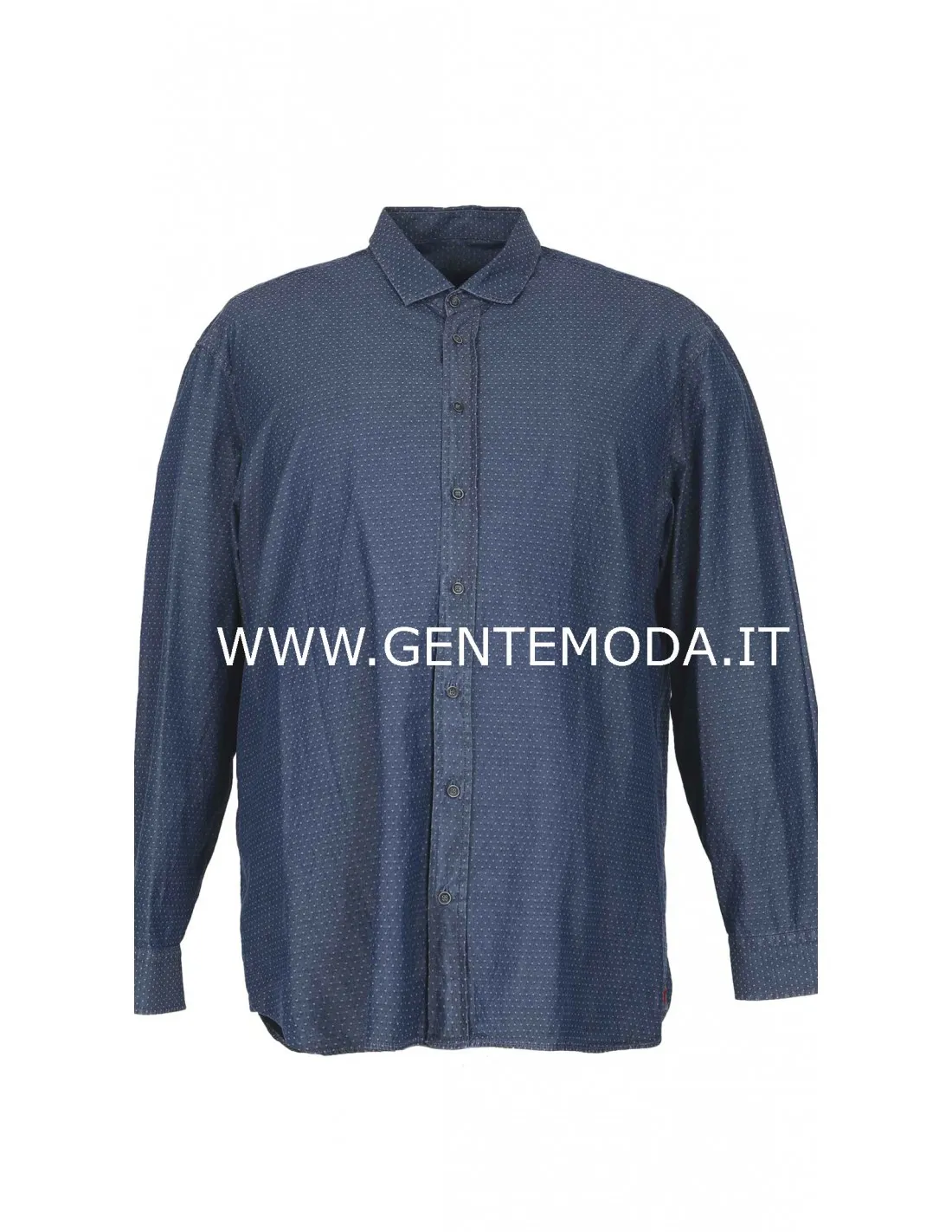 Camicia manica lunga Microdisegno blu xf