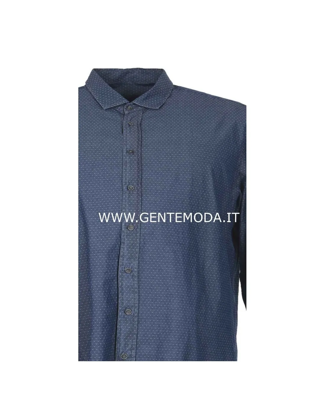 Camicia manica lunga Microdisegno blu xf