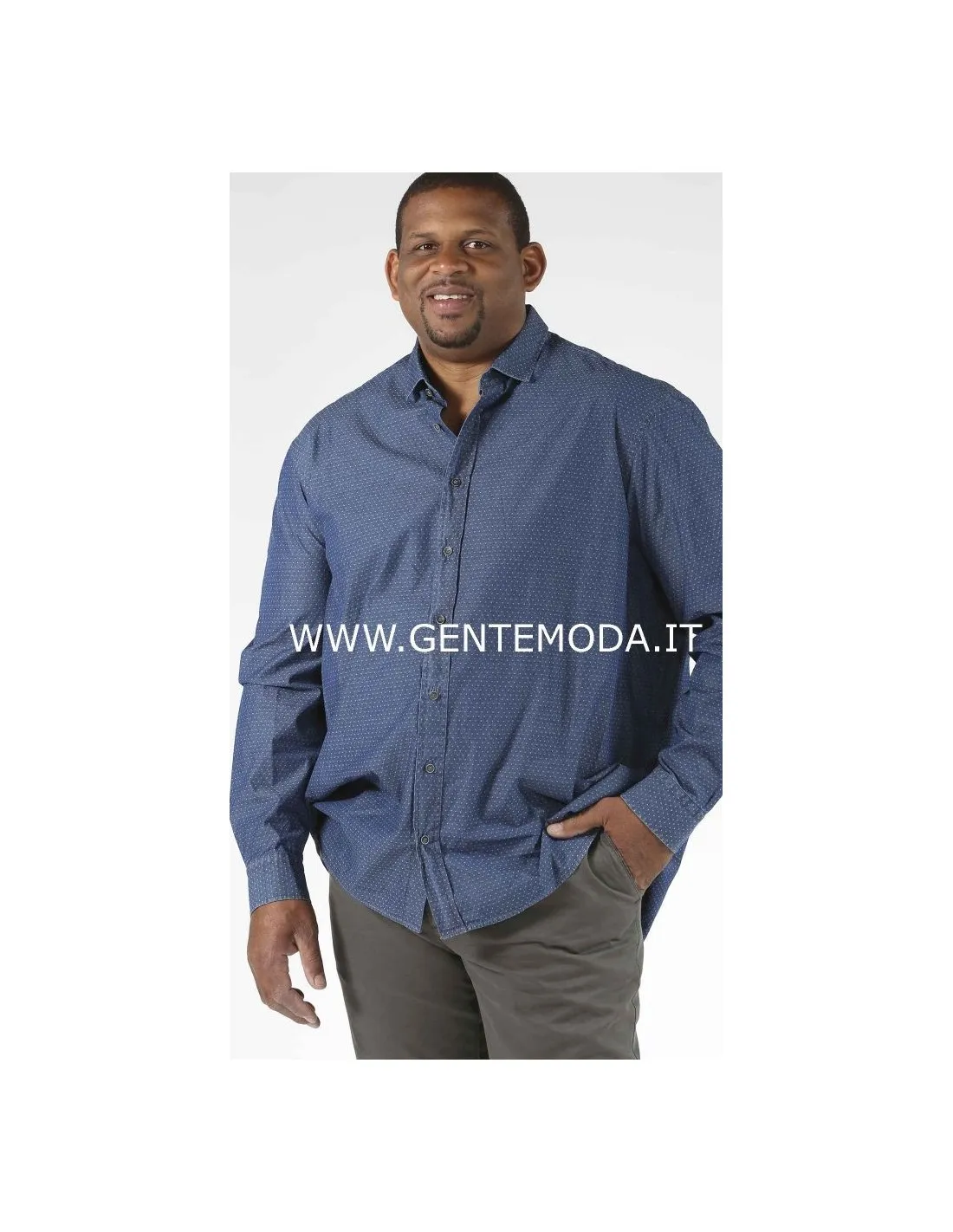 Camicia manica lunga Microdisegno blu xf