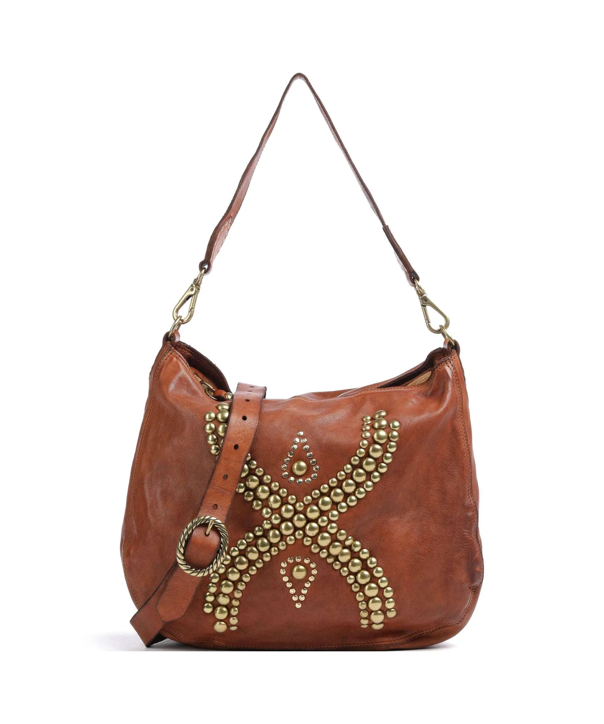  Campomaggi Borsa hobo pelle di vacchetta finemente grana cognac  