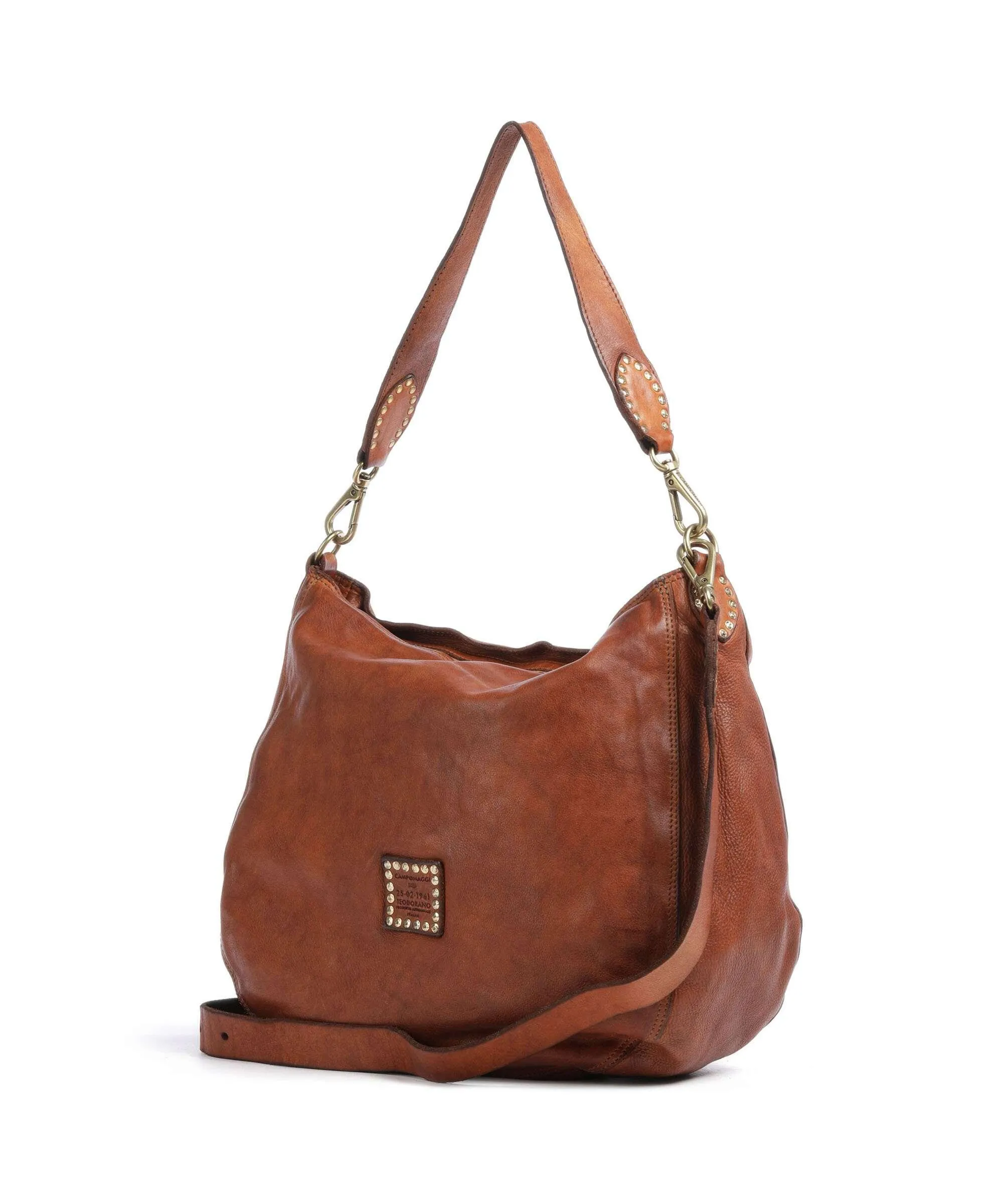 Campomaggi Borsa hobo pelle di vacchetta finemente grana cognac  