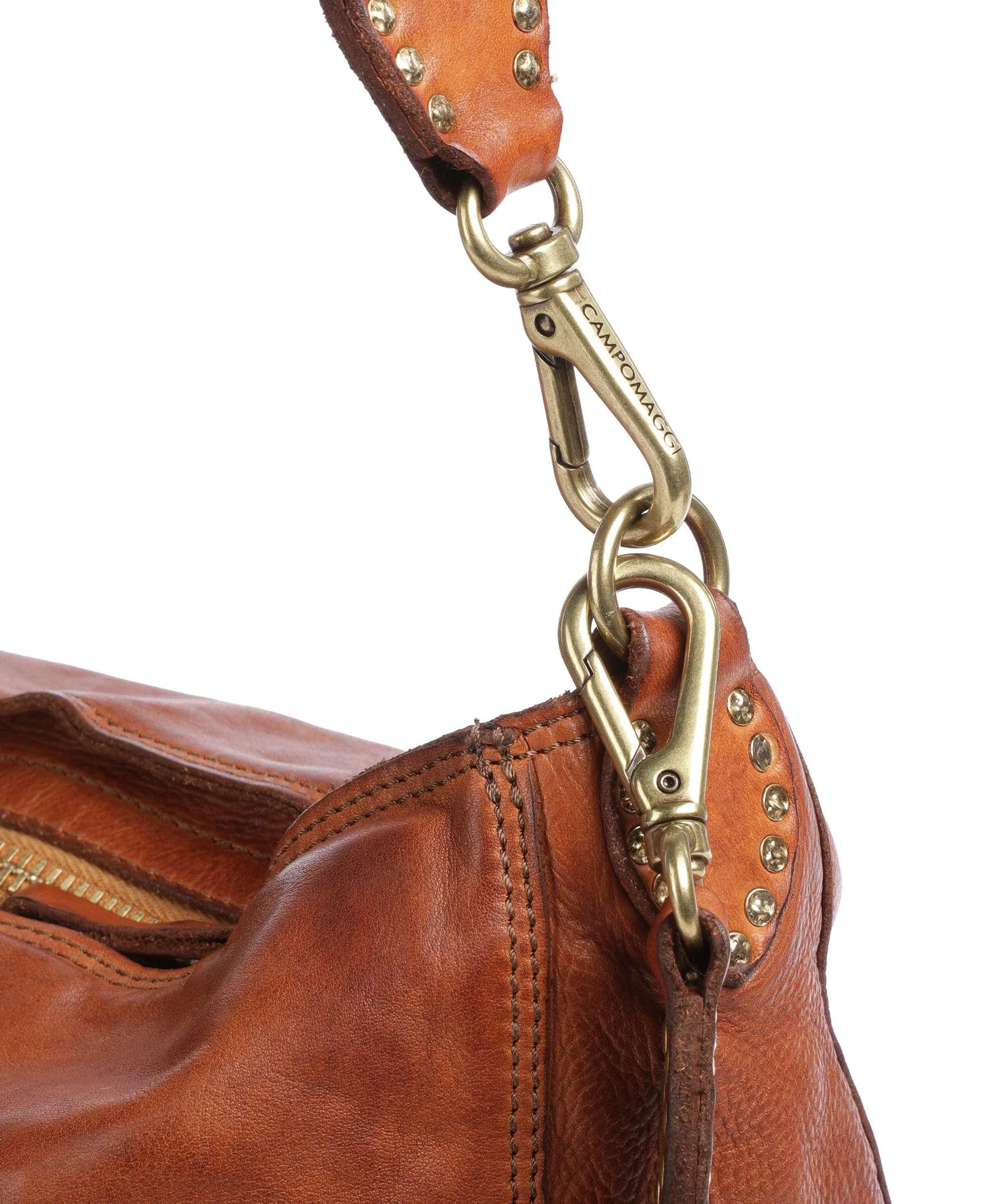  Campomaggi Borsa hobo pelle di vacchetta finemente grana cognac  